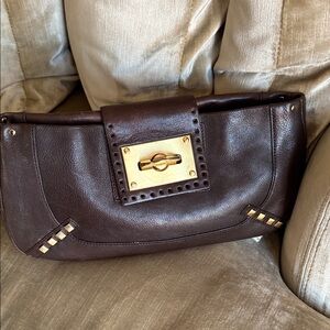 Elegant Brown Leather Clutch